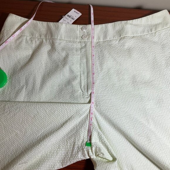 Brooks Brothers Seersucker Pants-Green/White Stripe, Wide Leg SZ 14 - Picture 7 of 10